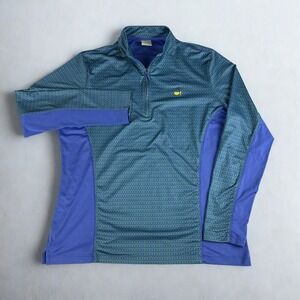 Peter Millar x Masters 1/4 Zip Pullover Womens L Slim Teal Purple Golf Shirt
